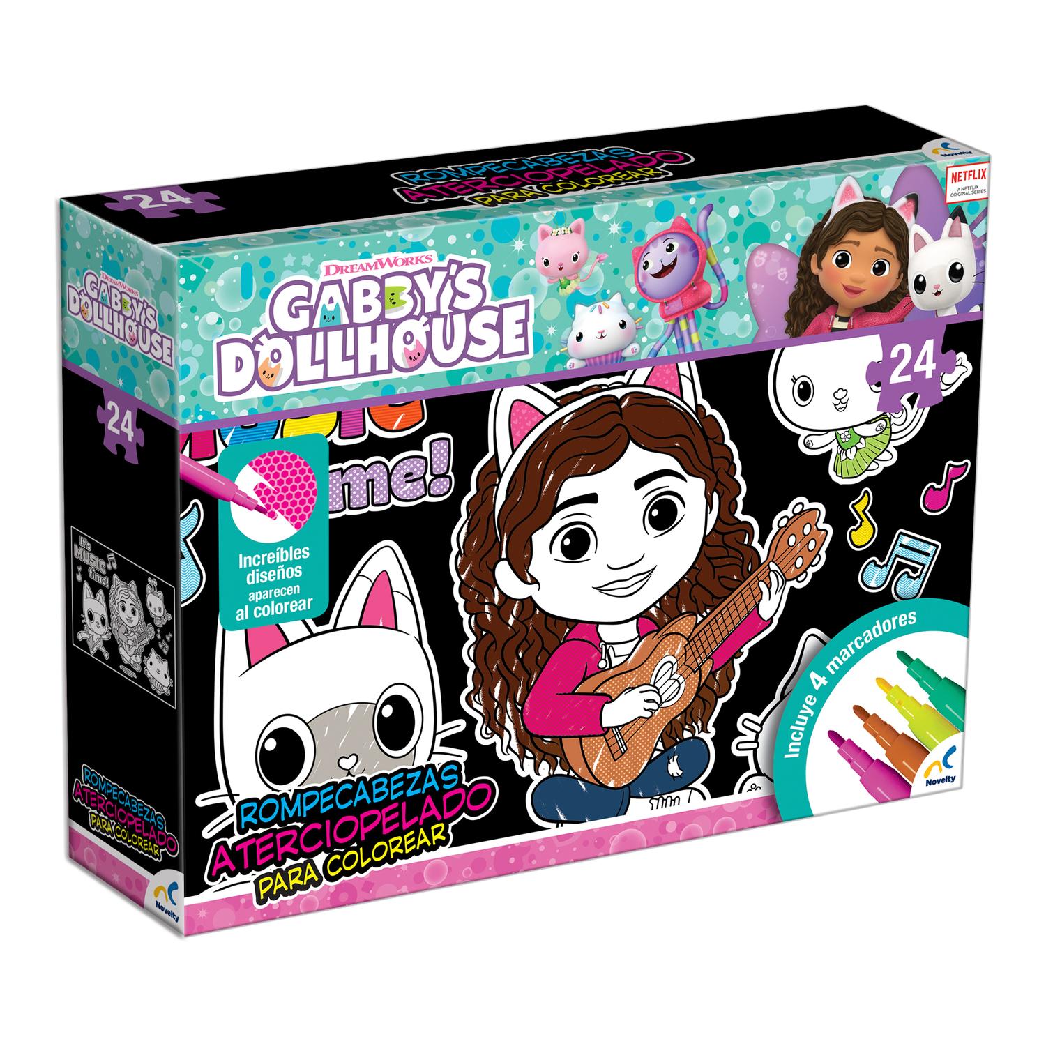 Rompecabezas Gabby's Dollhouse para colorear 24 piezas aterciopelado – Yaca