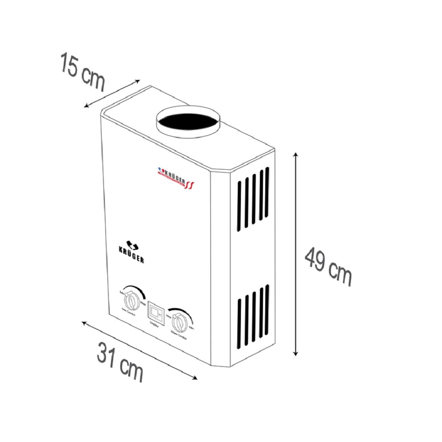Calentador Boiler Instantáneo 5 Lts Gas LP Krüger